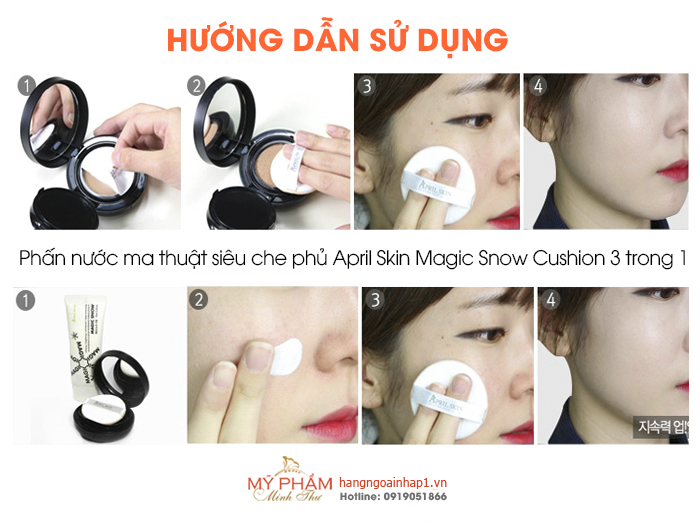 Phấn nước ma thuật siêu che phủ April Skin Magic Snow Cushion