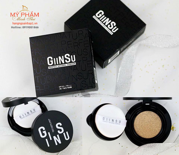Phấn tươi Cushion Ginsu che phủ hoàn hảo mà vẫn thoáng da, cấp ẩm tốt. Duy trì lớp makeup trong thời gian dài mà không xảy ra hiện tượng xuống tone. Phấn tạo cảm giác da mướt mượt, không gây dính rít. Khả năng kiềm dầu tuyệt đỉnh. Kết cấu mỏng mịn