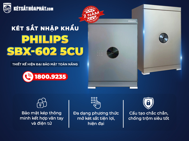 Két sắt Philips SBX602 - 5CU thiết kế hiện đại