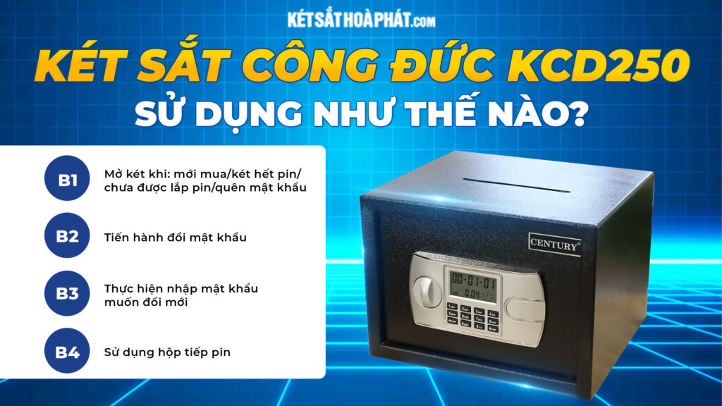 Cách sử dụng két sắt công đức Hòa Phát KCD250 trắng đơn giản