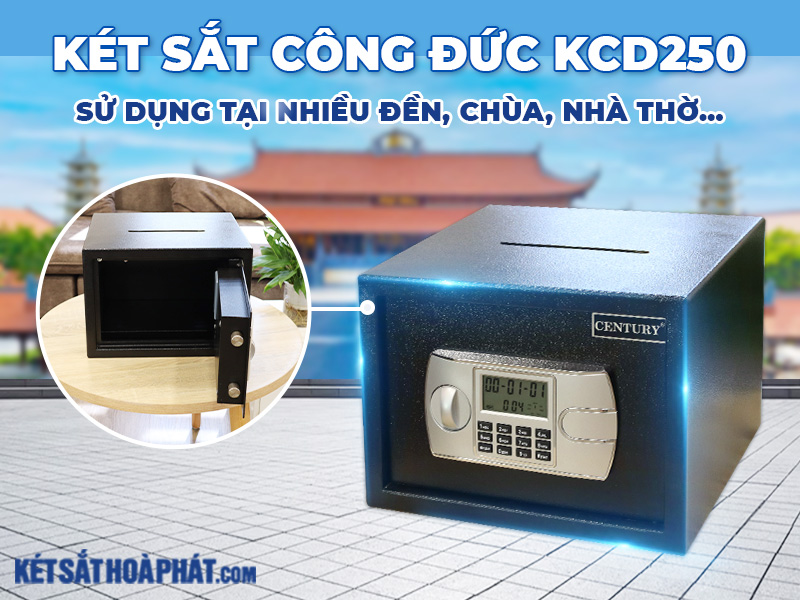 Két sắt KCD250 đen được sử dụng nhiều tại đền, chùa, nhà thờ,…