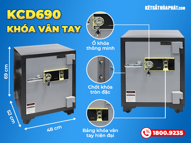 Thông số kỹ thuật két sắt vân tay KCD690