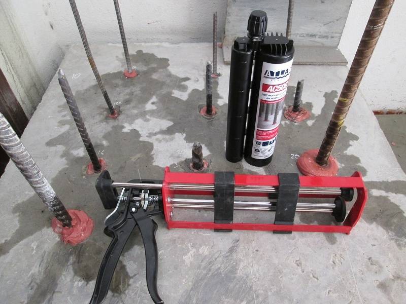 thi công keo cấy thép Atlas Fixing AC500