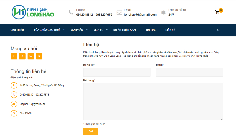 Cách thức liên hệ Điện Lạnh Long Hào nhanh nhất