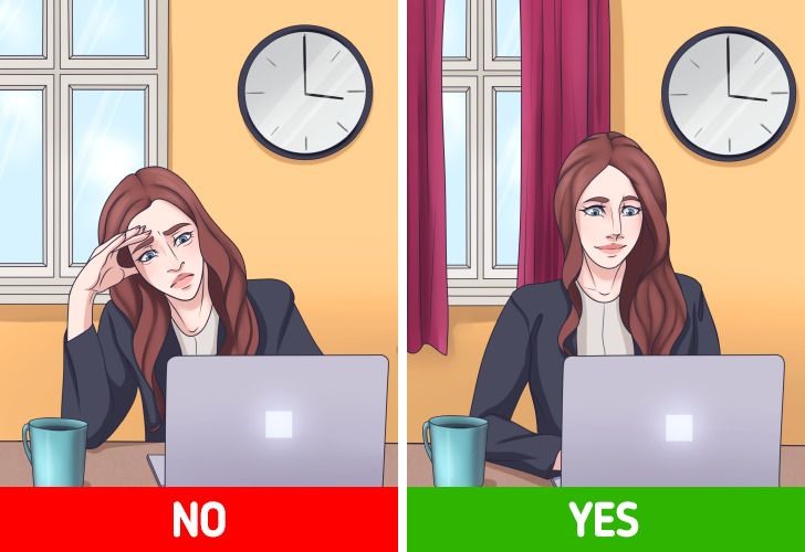 Có thể tránh điều này bằng cách giảm độ sáng màn hình máy tính, tắt một số đèn hoặc kéo rèm cửa sổ. Hoặc thử sử dụng kính râm.