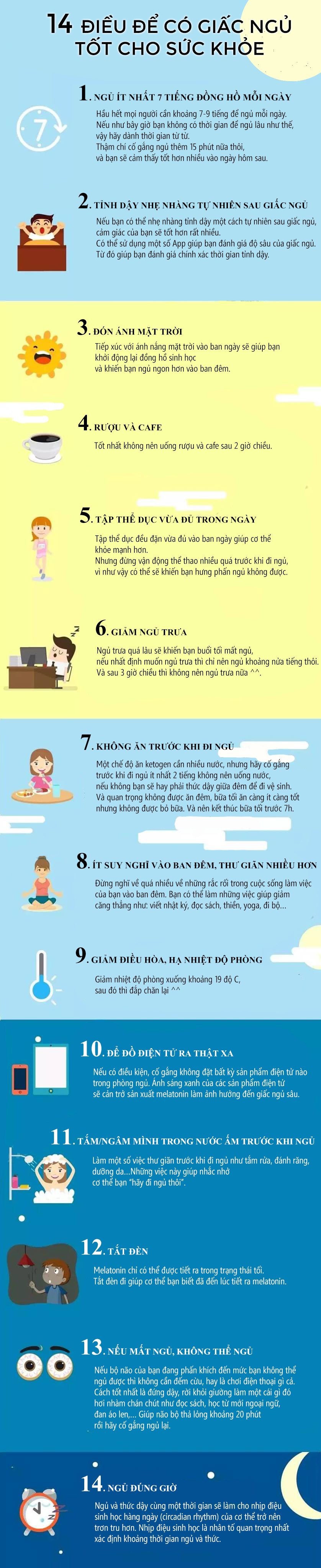 14 điều để có giấc ngủ ngon và sâu