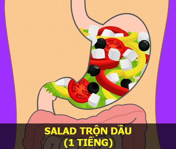 Rau trộn dầu - Thời gian tiêu hóa: 1 giờ