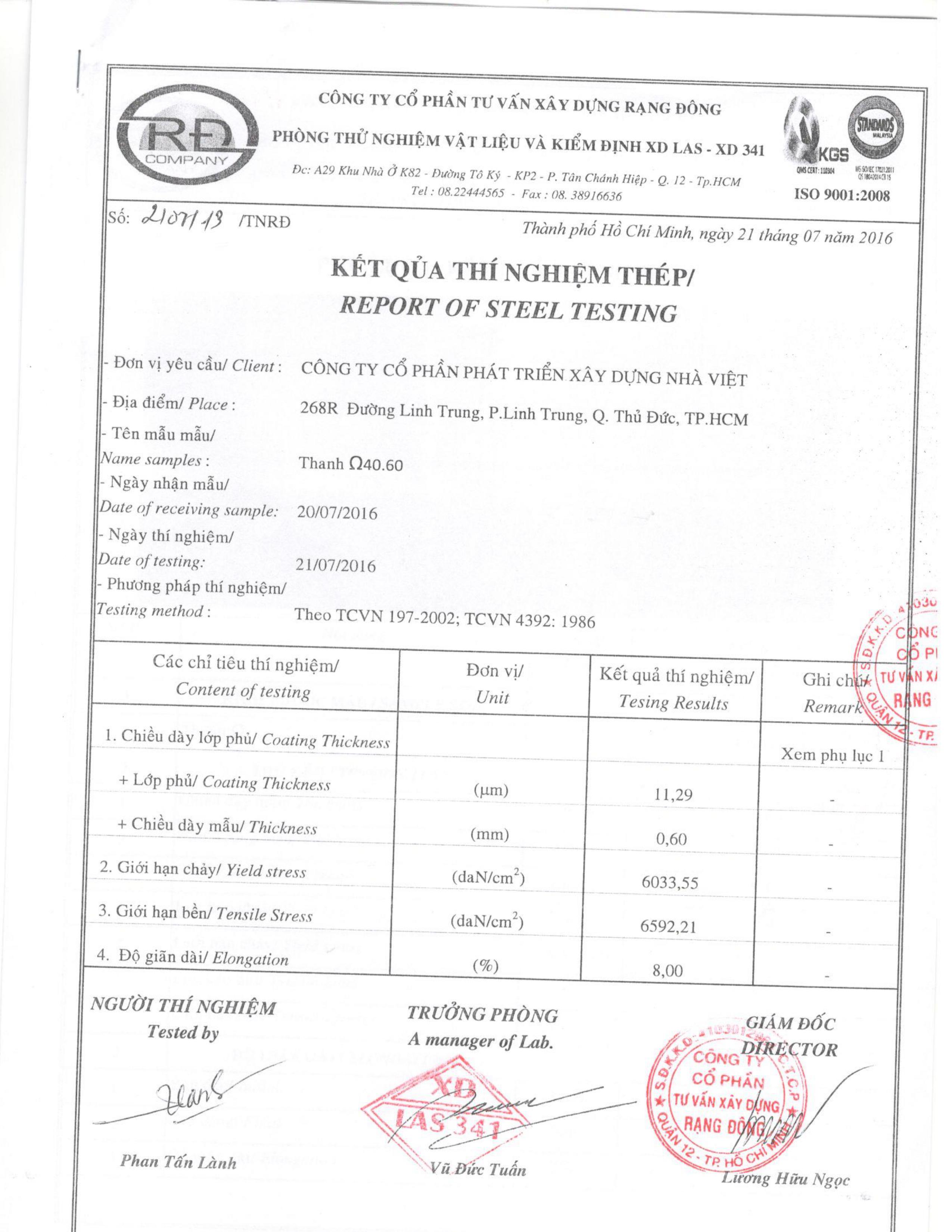 kiểm định thanh mè TS4060