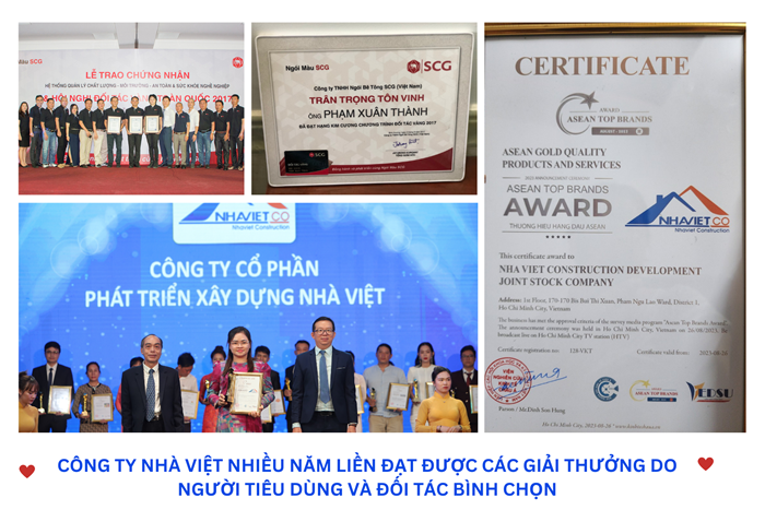CTY NHÀ VIỆT ĐẠT ĐƯỢC NHIỀU GIẢI THƯỞNG