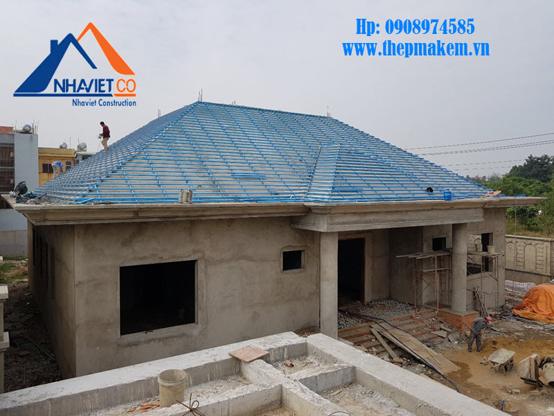 khung kèo thép mái bê tông