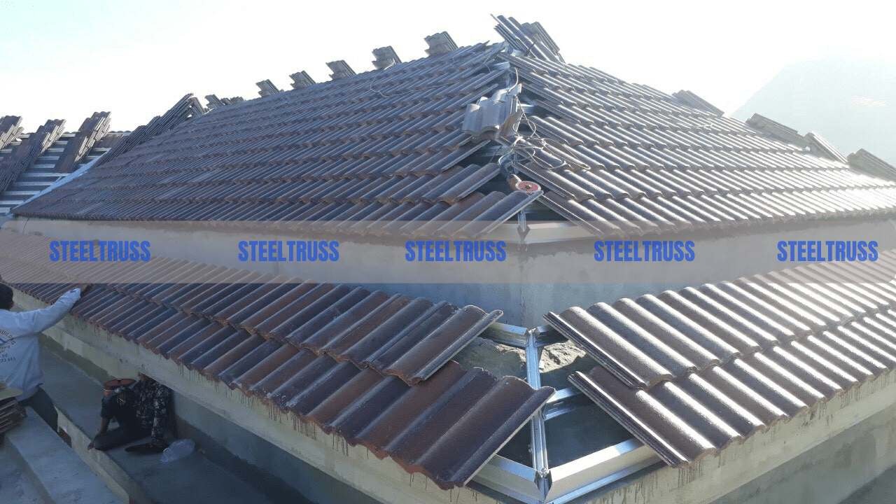 khung thép mái bê tông