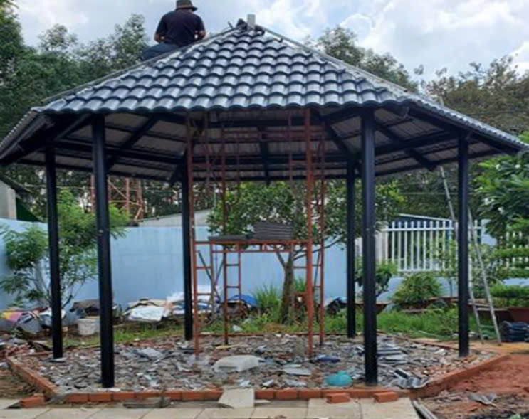 quy trình dựng mái nhà chòi