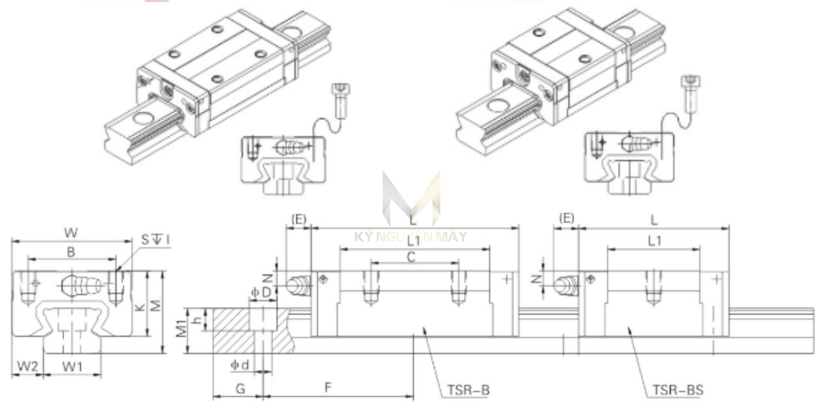 Thông số kỹ thuật vòng bi trượt SR-B/BS