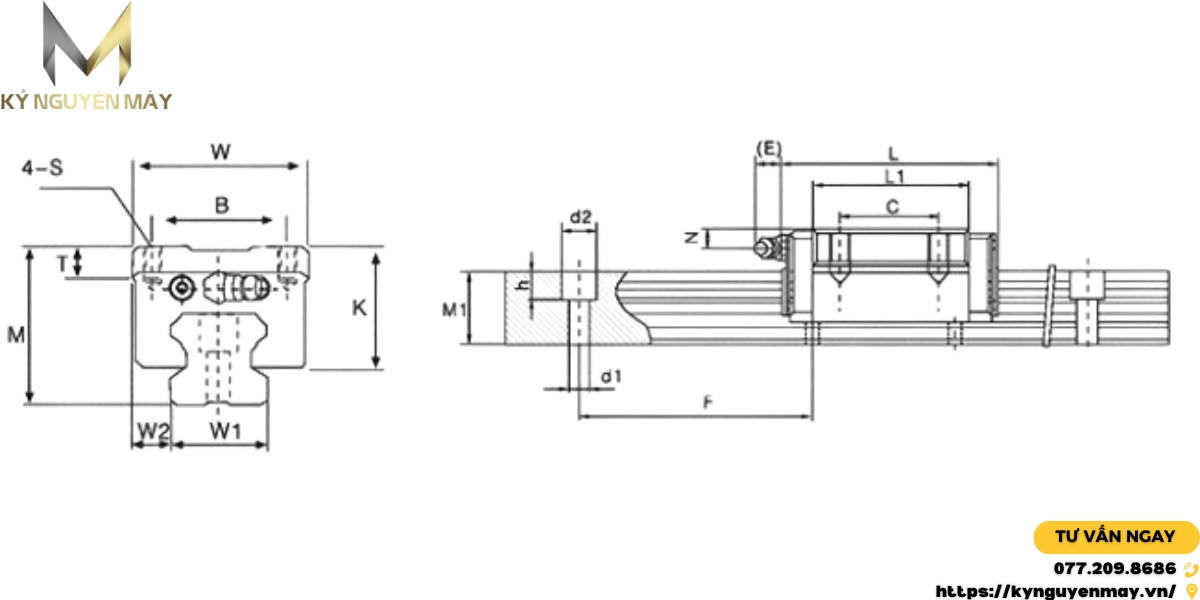 Thông số kỹ thuật trục dẫn hướng TRH