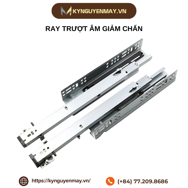 Kích thước ray trượt âm giảm chấn