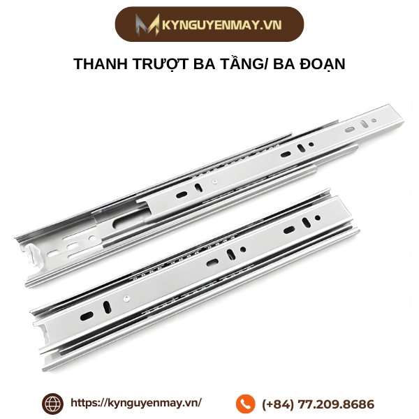 Kích thước thanh trượt ba tầng/ ba đoạn