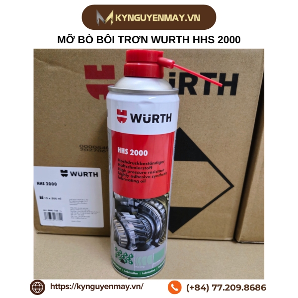 Mỡ Bò Nước Dạng Xịt Bôi Trơn Chịu Nhiệt Wurth Hhs 2000