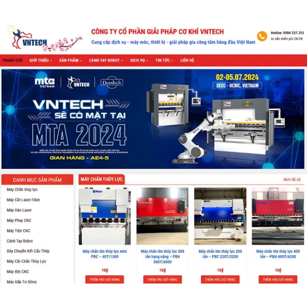 Công ty CP giải pháp cơ khí VNTECH - Đơn vị chuyên sửa máy phay CNC tại Hà Nội