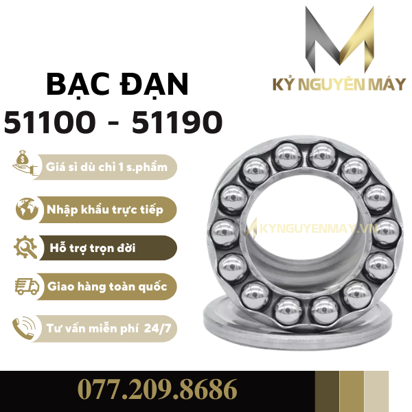 bạc đạn 51100 - 51190 (vòng bi 51100 - 51190)