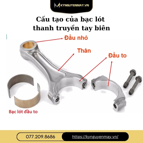 Cấu tạo của bạc lót thanh truyền tay biên