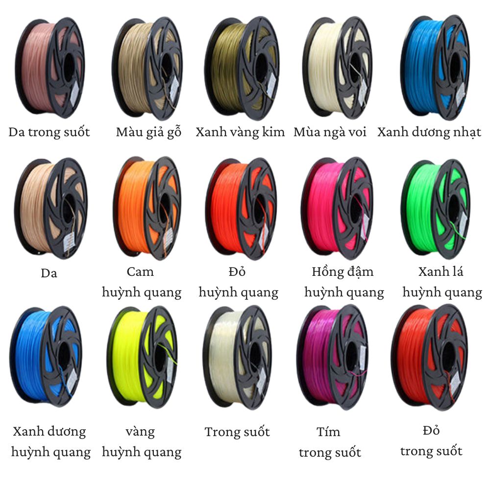 Bảng màu nhựa PLA in 3D