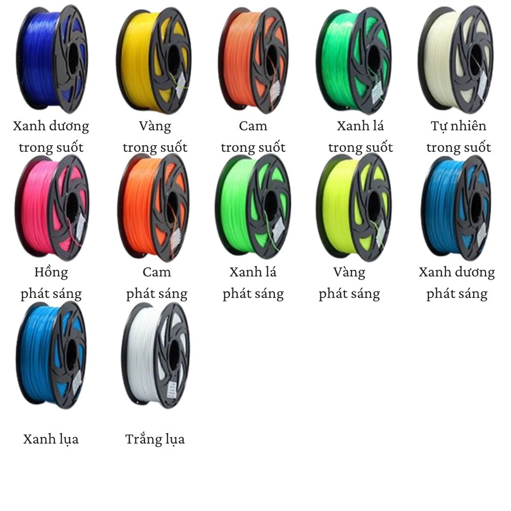 Bảng màu nhựa PLA in 3D