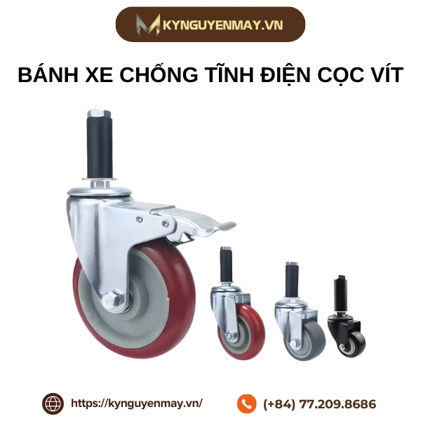 Bánh xe chống tĩnh điện cọc vít