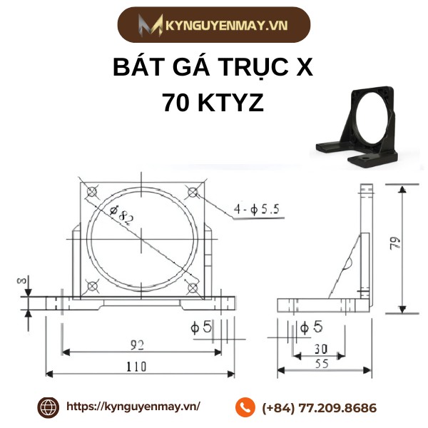 Thông số kỹ thuật bát gá trục X