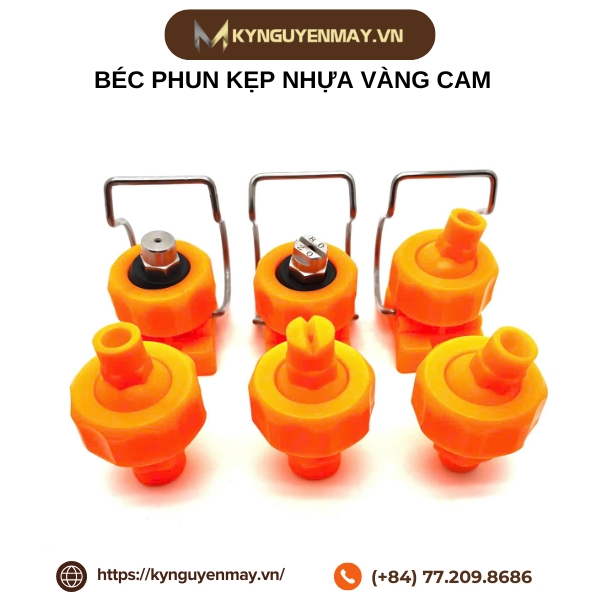 Béc phun kẹp nhựa vàng cam