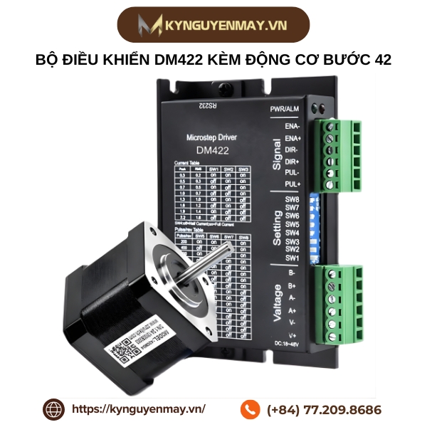 Bộ điều khiển DM422 kèm động cơ bước 42