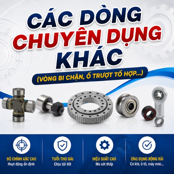 Các dòng chuyên dụng khác (vòng bi chặn, ổ trượt tổ hợp…)