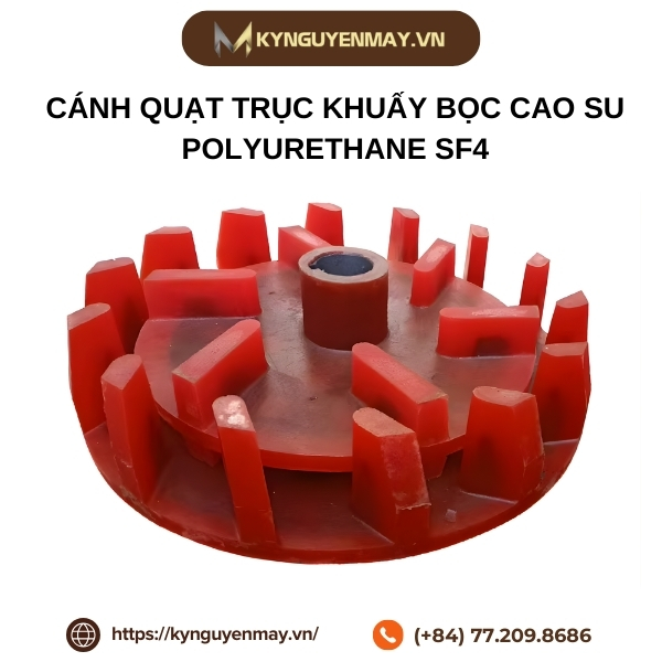 Cánh quạt trục khuấy bọc cao su Polyurethane