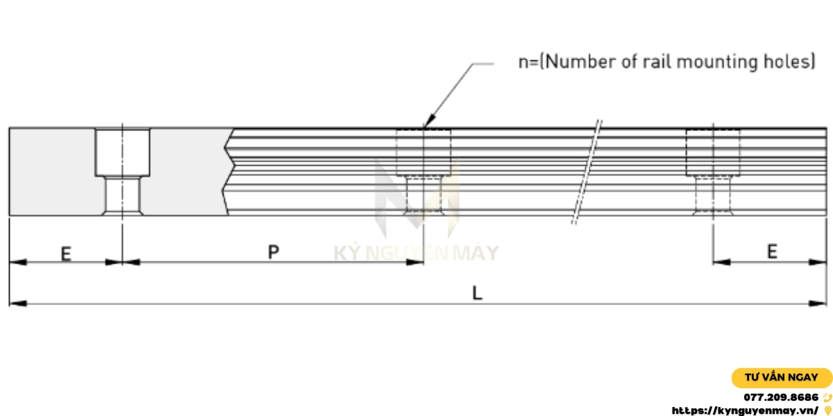 Chiều dài tiêu chuẩn của ray trượt bạc đạn EG