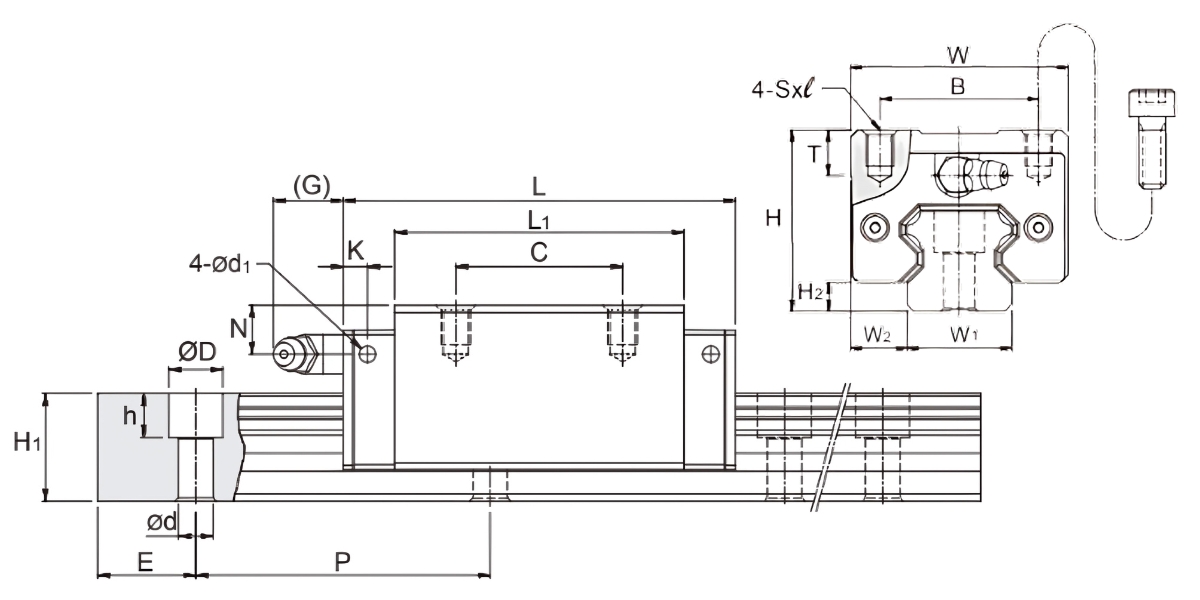 Thông số kỹ thuật ổ bi trượt dọc MSA35LS