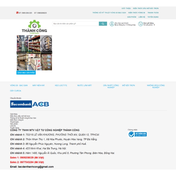 Công ty TMHH MTV Vật tư công nghiệp Thành Công - Đại lý bán bạc đạn KOYO tại TPHCM