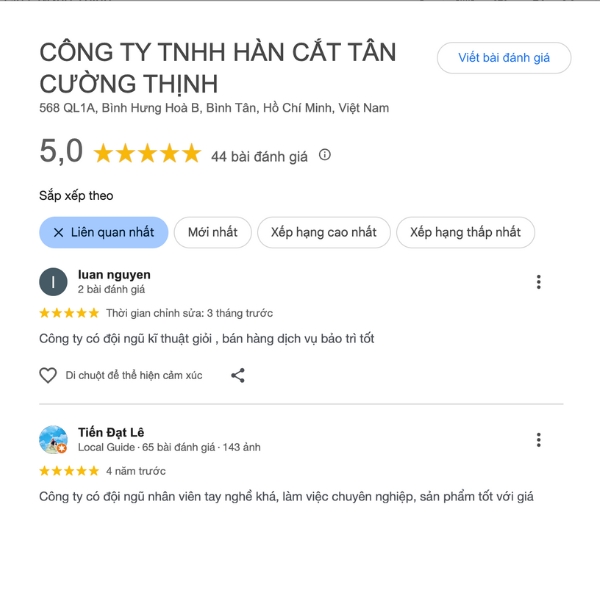 Công ty TNHH hàn cắt Tân Cường Thịnh