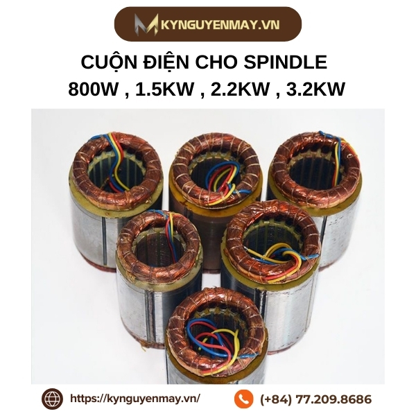 Cuộn điện cho Spindle 800w , 1.5Kw , 2.2KW, 3.2Kw