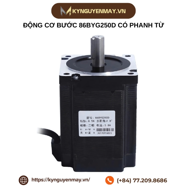 Động cơ bước 86BYG250D có phanh từ