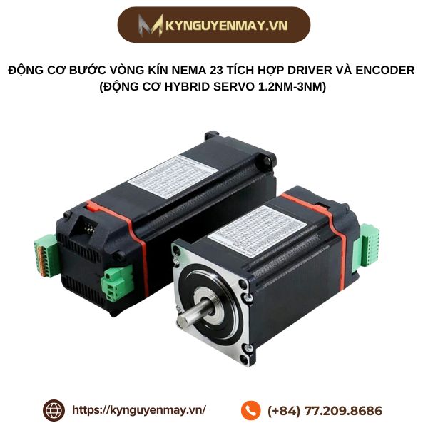 Động cơ bước vòng kín Nema 23 tích hợp driver và encoder (động cơ hybrid servo 1.2Nm-3Nm)