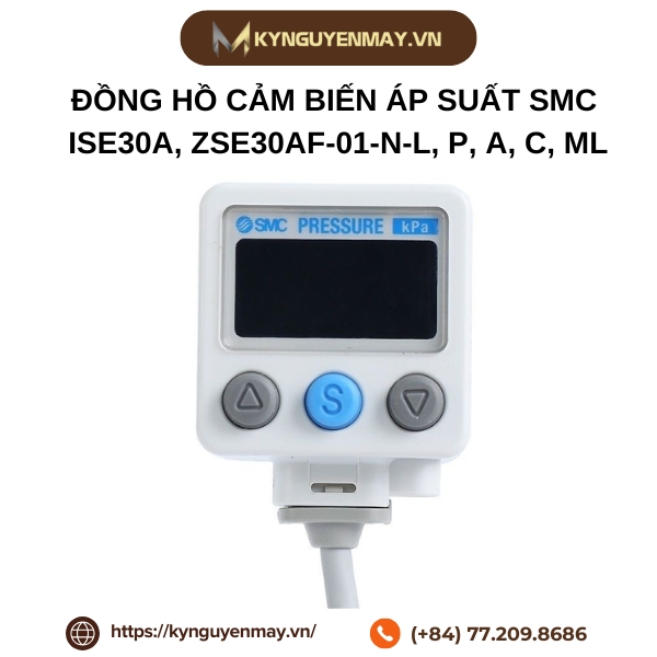 Đồng hồ cảm biến áp suất SMC ISE30A, ZSE30AF