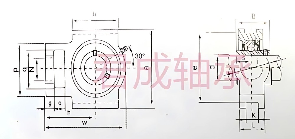 Thông số kỹ thuật gối đỡ vòng bi inox 304 SUCT