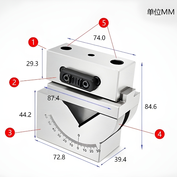 Thông số kỹ thuật bệ đỡ bút sửa đá mài nghiêng AP60 độ