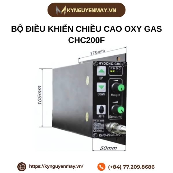 Kích thước bộ điều khiển chiều cao Oxy Gas CHC200F