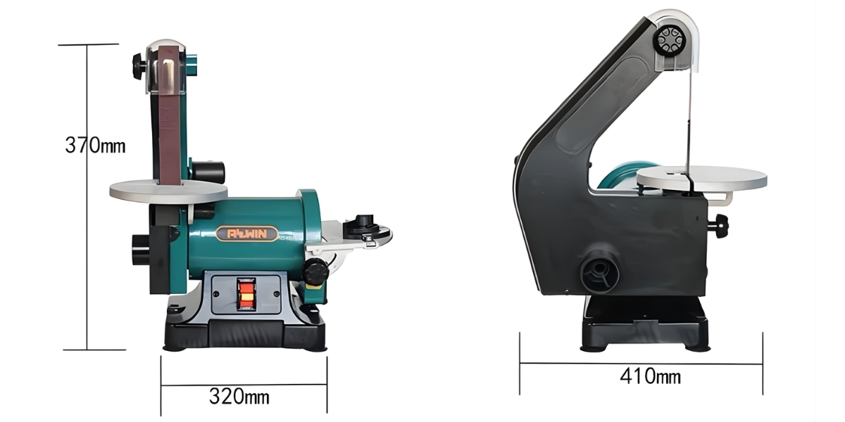 Kích thước máy chà nhám đĩa và đai đa năng