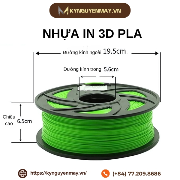 Kích thước cuộn nhựa in 3D PLA