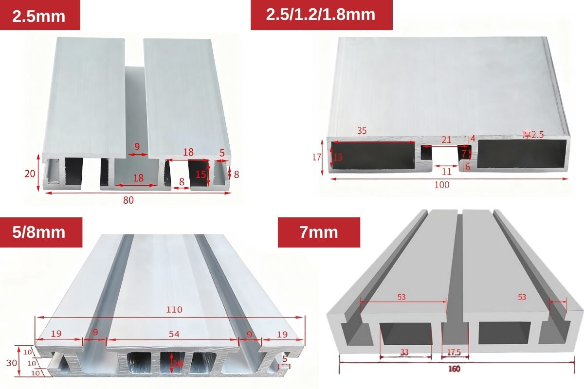 Kích thước thanh nhôm treo củ đục