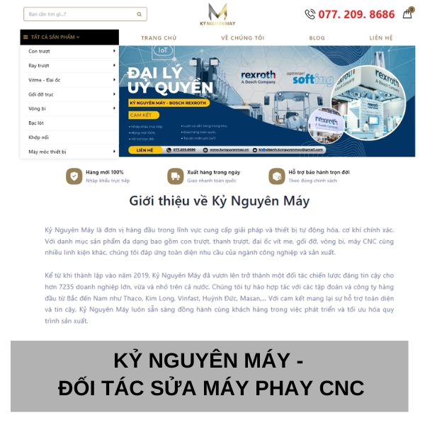 Kỷ Nguyên Máy - Đối tác sửa máy phay CNC uy tín