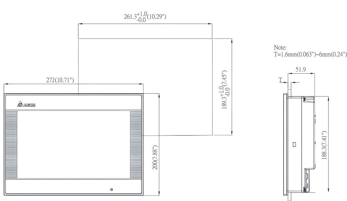 Thông số kỹ thuật màn hình HMI DELTA 10 inch DOP-B10S411