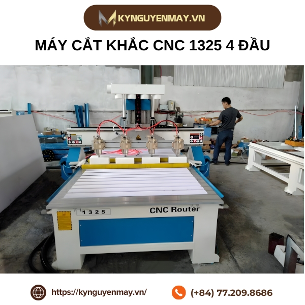 Máy cắt khắc CNC 1325 4 đầu