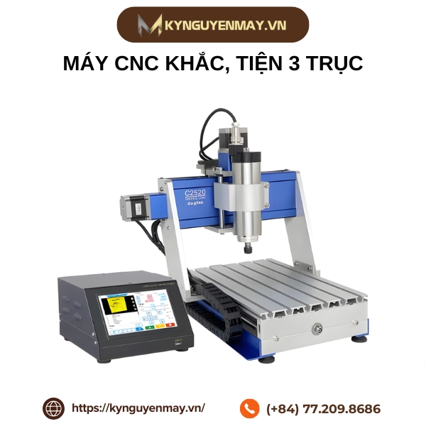 Máy CNC khắc, tiện 3 trục C2520